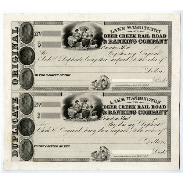 MS. Lake Washington and Deer Creek Rail Road & Banking Company, ca.1830s