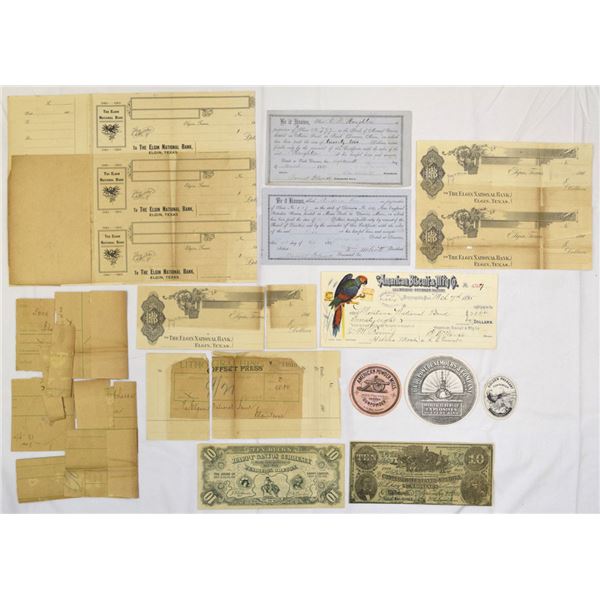 Banking, Financial, Printing, and Commercial Ephemera, 1850s to 1900s.