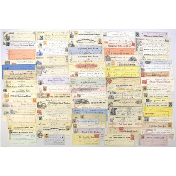 PA. Pennsylvania Bank Check & Draft Accumulation, 1857 to 1919,