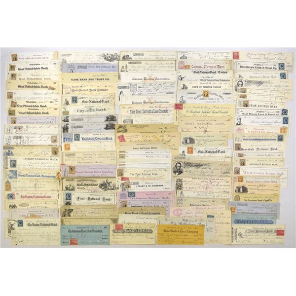 Pennsylvania Bank Check & Draft, 1860s to 1940s, with Revenue Stamps