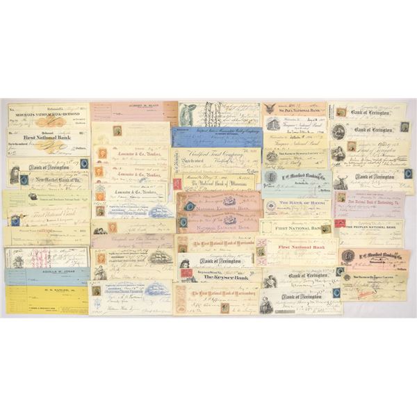 Virginia & West Virginia, 1867 to 1949, Banking and Commercial Check & Draft Assortment.