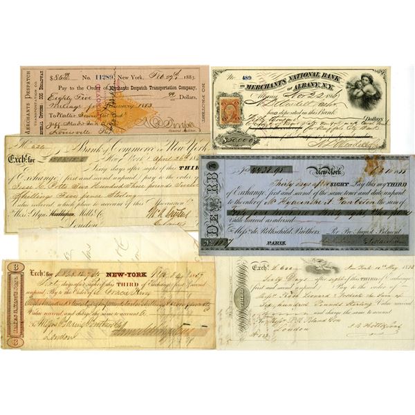 Bills of Exchange and Checks, Including Revenue Stamps, 1838 to 1883.