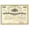 Image 1 : IL. Excelsior Press Brick Manufacturing Co., 1873, I/U Stock Certificate.