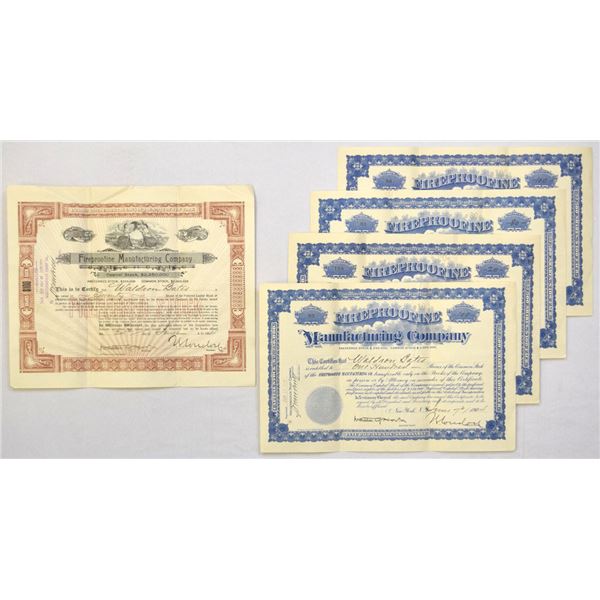 NY. Fireproofing Manufacturing Co., 1904, I/U Stock Assortment.