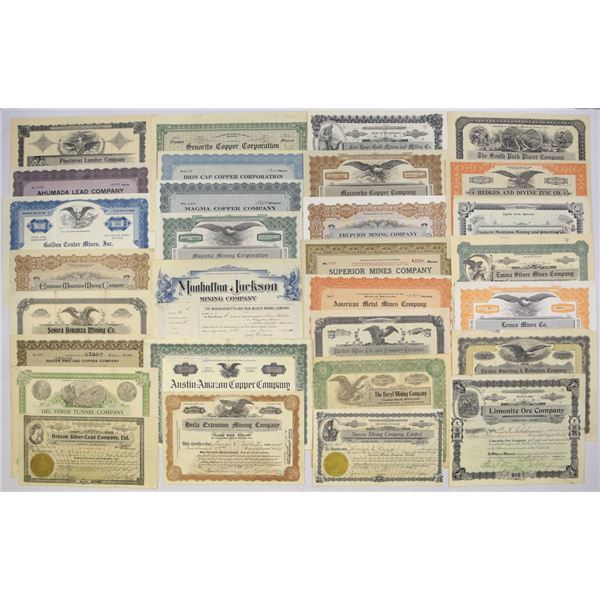 Southwestern Mining and Smelting Stock Certificate Hoard, ca. 1900 to 1940s