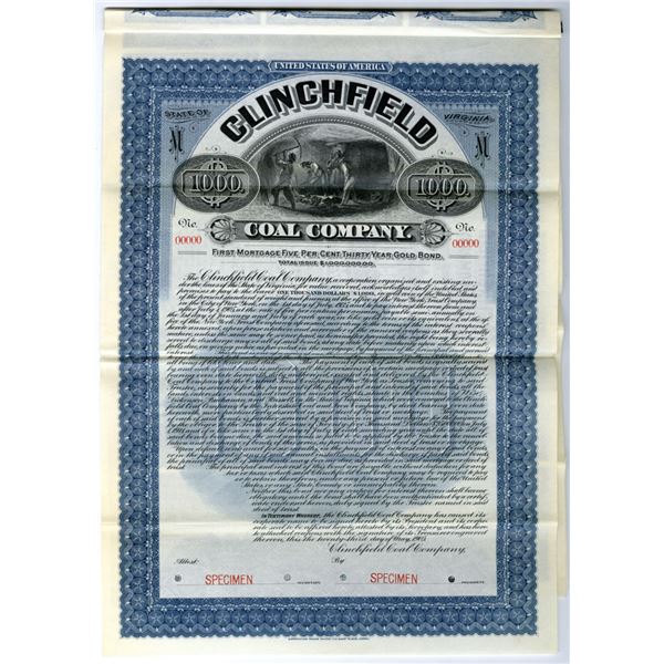 VA. Clinchfield Coal Co., 1905, Specimen Bond.