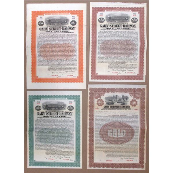 IN. Gary Street Railway Co., 1917 to 1925, Specimen Gold Bond Quartet