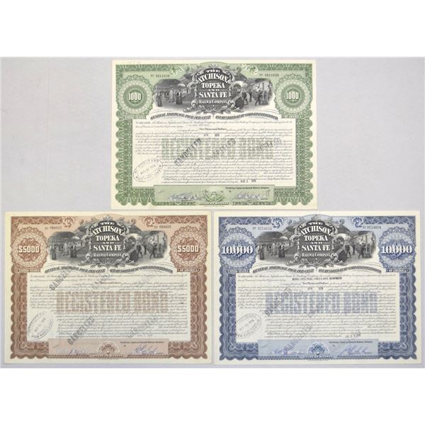 KS. Atchison, Topeka and Santa Fe Railroad Co., 1978, I/C Bond Trio.