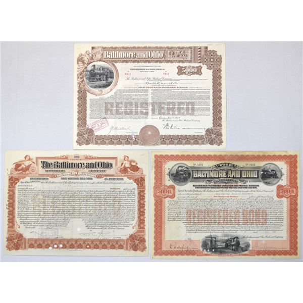 MD. Baltimore and Ohio Railroad Co., 1902 to 1947, I/C Bond Trio.