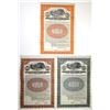 Image 1 : MA. Springfield Street Railway Co., 1920, Series A & B, Specimen Gold Coupon Bond Trio.