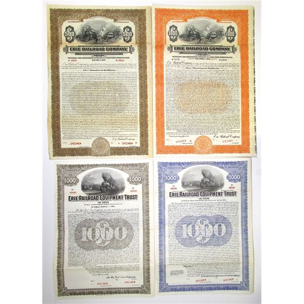 New York Railroads, 1927 to 1936, Specimen Gold Coupon Bond Quartet.