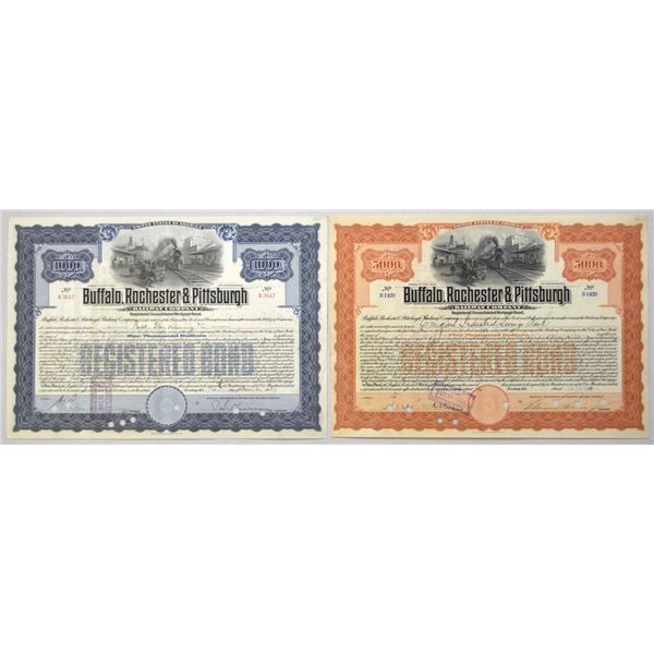PA. Buffalo, Rochester & Pittsburgh Railway Co., 1923 & 1937, I/C Bond Pair.