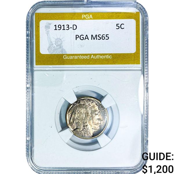 1913-D Buffalo Nickel PGA MS65