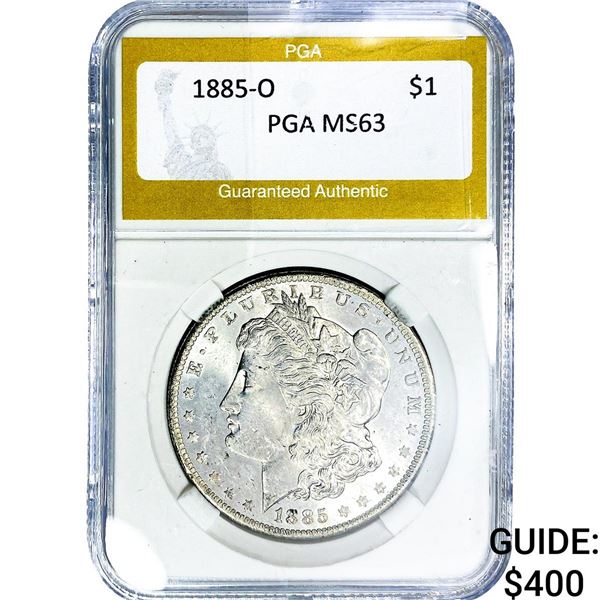1885-O Morgan Silver Dollar PGA MS63
