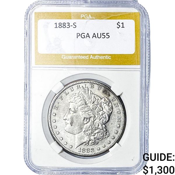 1883-S Morgan Silver Dollar PGA AU55