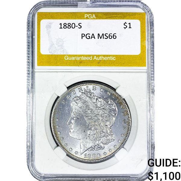1880-S Morgan Silver Dollar PGA MS66