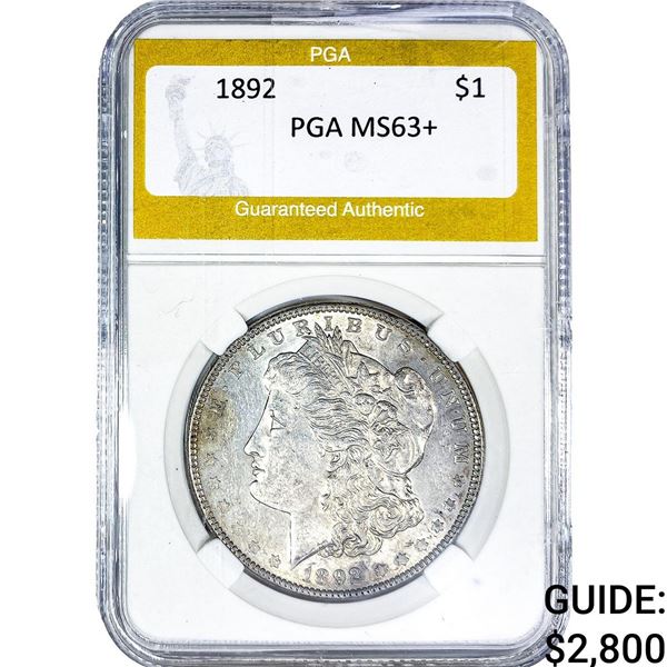 1892 Morgan Silver Dollar PGA MS63+