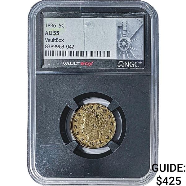 1896 Liberty Victory Nickel NGC AU55 VaultBox