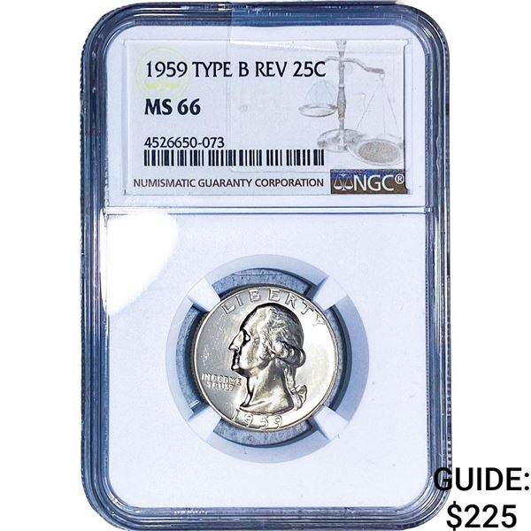 1959 Washington Silver Quarter NGC MS66 Type B Rev.