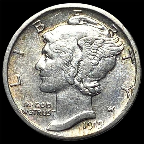1919-D Silver Mercury Dime CLOSELY  UNCIRCULATED