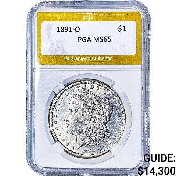 1891-O Morgan Silver Dollar PGA MS65