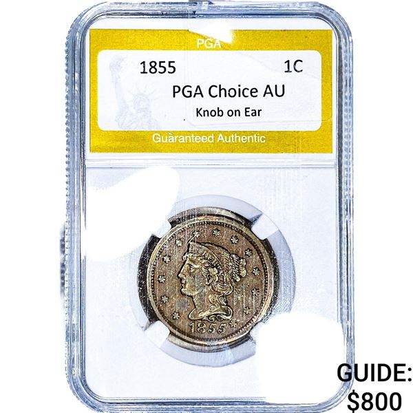 1855 Braided Hair Large Cent PGA ChoicsAU