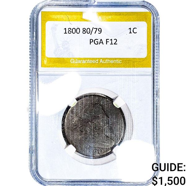 1800 80/79 Draped Bust Large Cent PGA F12