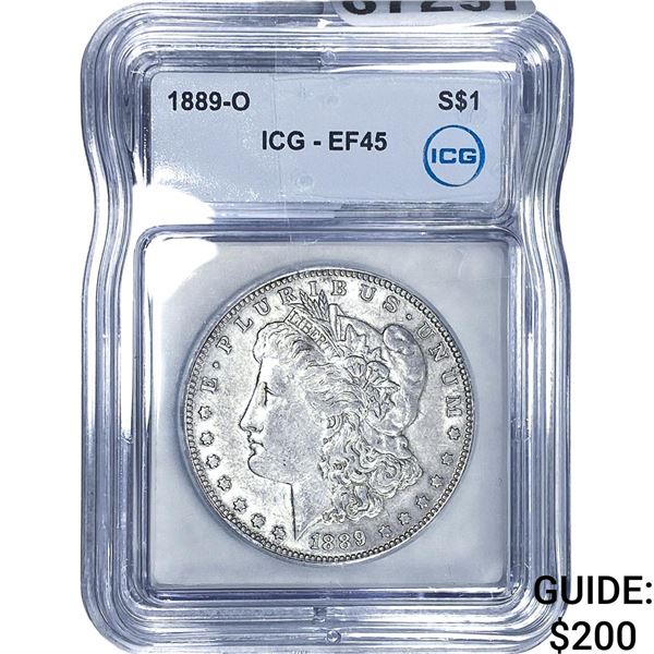 1889-O Morgan Silver Dollar ICG EF45