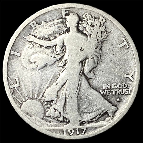 1917-S Silver Walking Liberty Half Dollar NICELY CIRCULATED