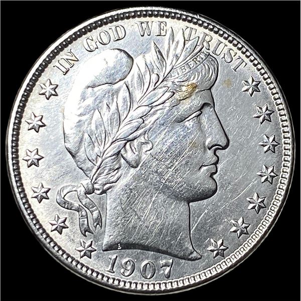 1907-O Silver Barber Half Dollar CHOICE AU