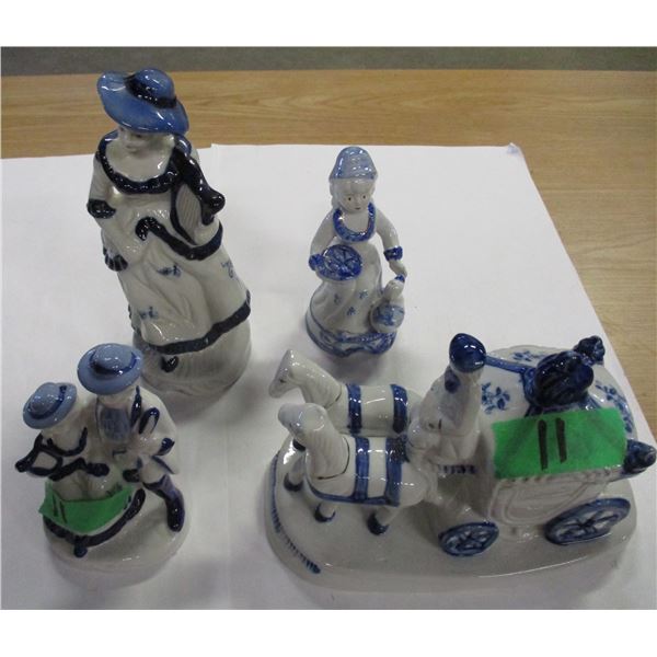 ESTATE:  BOX C/W 4 DELPH DESIGN ORNAMENTS