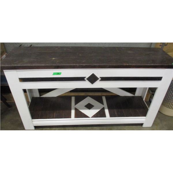 ESTATE:  WOOD HALL BENCH (APPROX. 32" H X 59" L X 16" W)