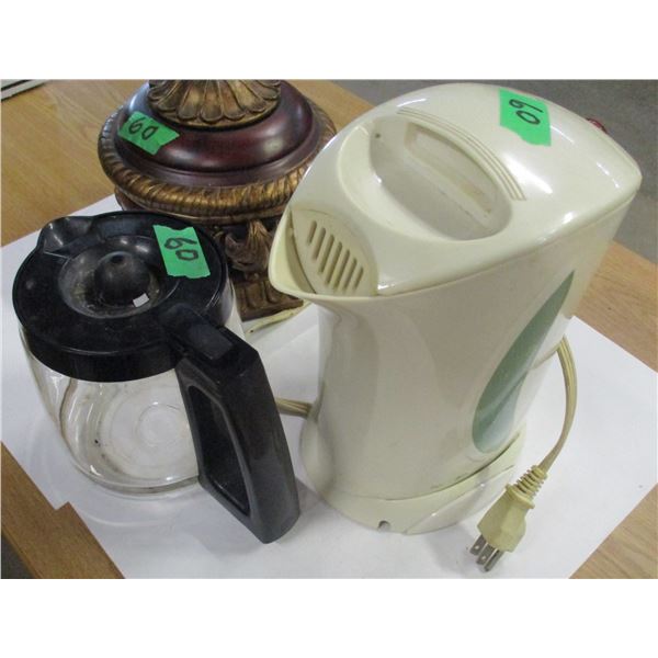ESTATE:  ELECTRIC KETTLE, ANTIQUE STYLE POT & COFFEE POT