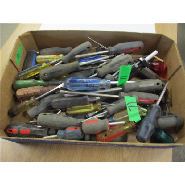 ESTATE:  BOX C/W ASSORTED SCREWDRIVERS