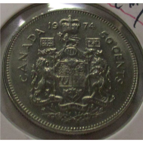 1974 CH/BU CANADA HALF DOLLAR