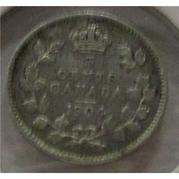 1904 CANADA KING EDWARD VII SILVER FIVE CENT