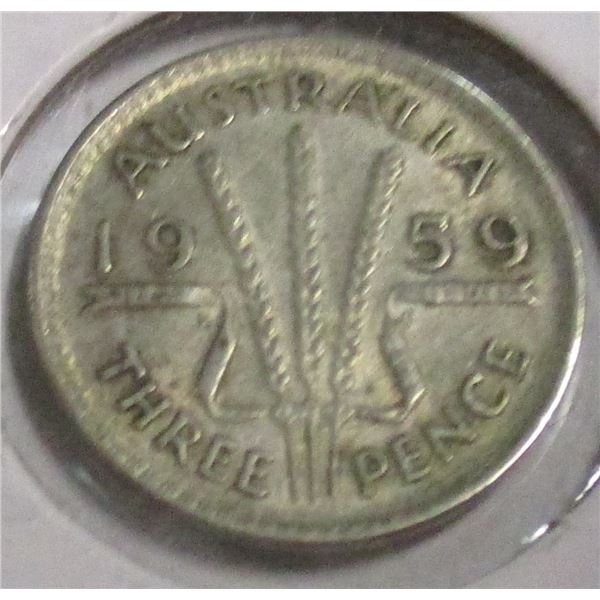 1959 QUEEN ELIZABETH II SILVER THREE CENT