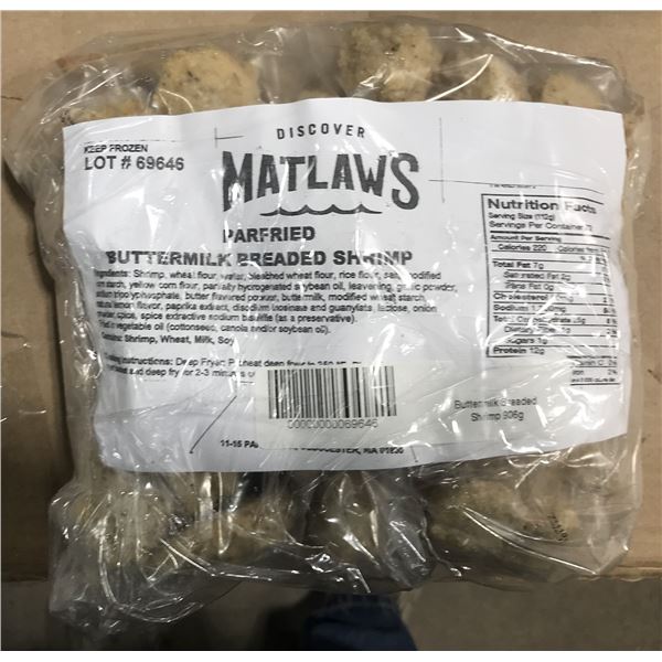 FROZEN: MATLAWS BUTTERMILK BREADED SHRIMP (906G)