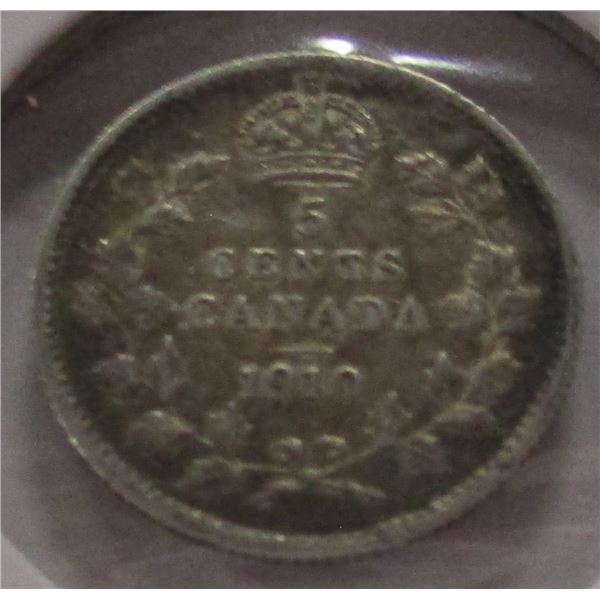 1910 CANADA KING GEORGE V SILVER FIVE CENT