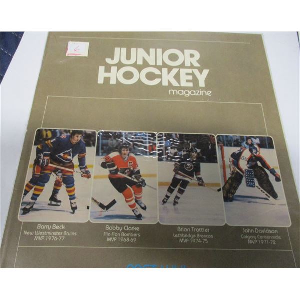 1960'S & 1970'S JUNIOR HOCKEY MAGAZINE FEATURING BRIAN TROTTIER, BOBBY CLARKE, ETC