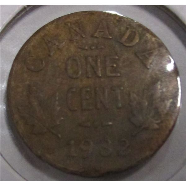 1932 CANADA KING GEORGE V PLANCHET ERROR PENNY