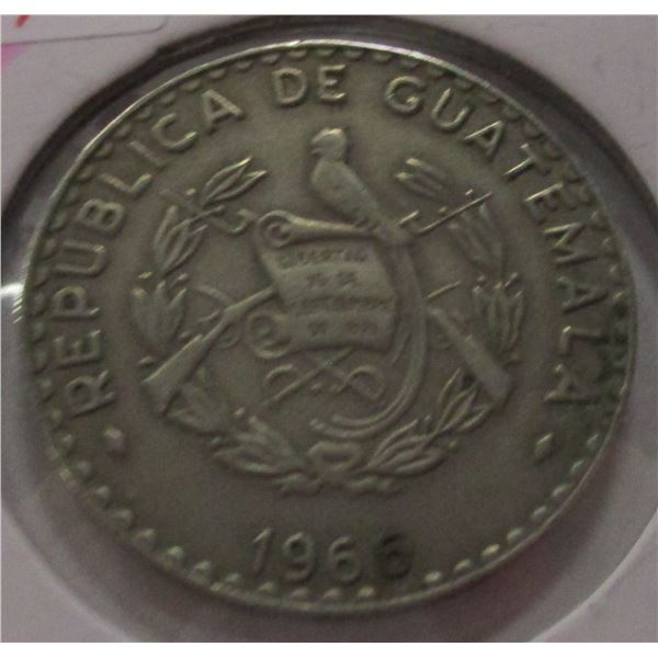 1966 GUATEMALA SILVER CENTAVOS