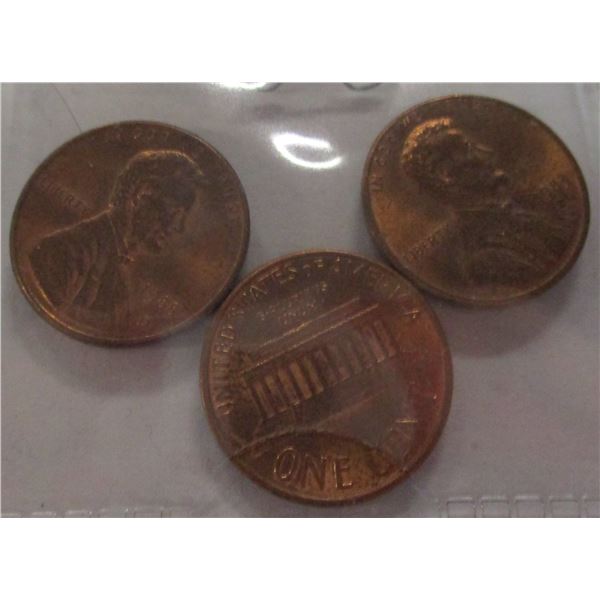 LOT OF 3 - USA LAST OF LINCOLN PENNIES
