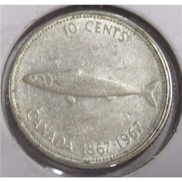 1967 CANADA SILVER FISH DIME