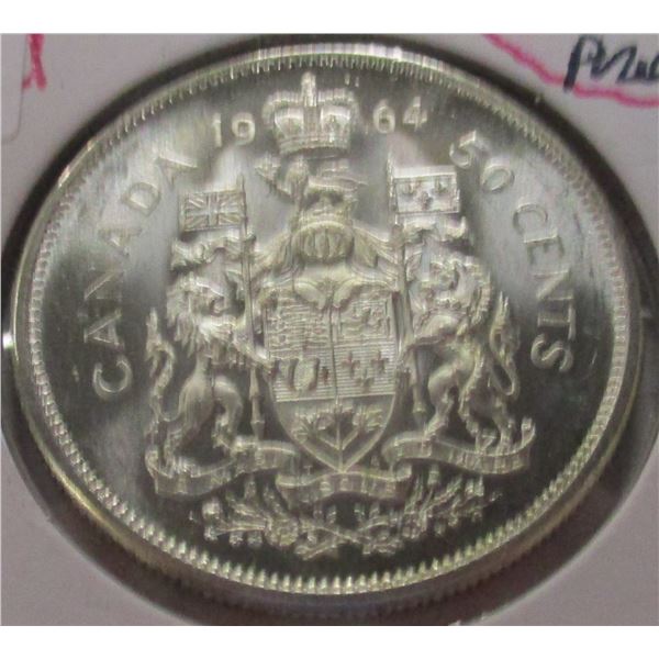 1964 PROOF CANADA SILVER HALF DOLLAR