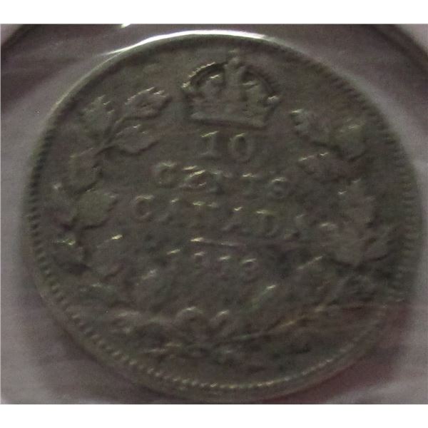 1913 CANADA KING GEORGE V SILVER DIME
