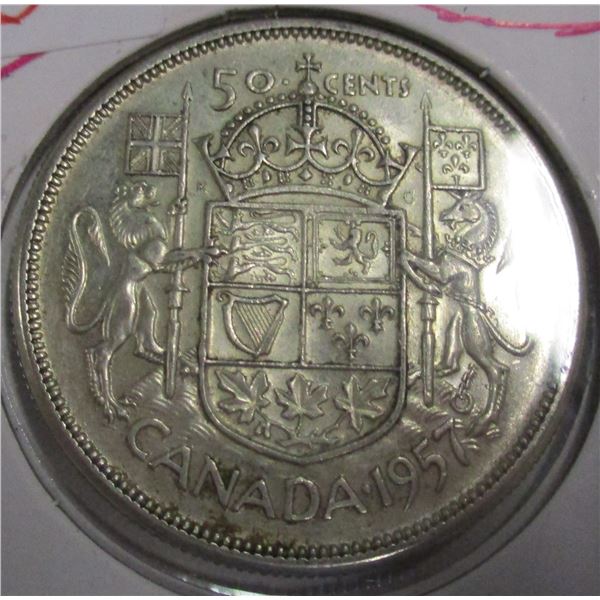 1957 CANADA SILVER HALF DOLLAR