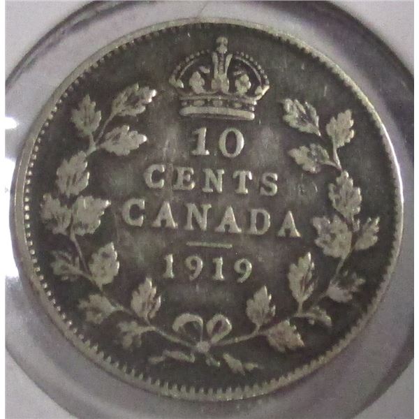 1919 CANADA KING GEORGE V SILVER DIME