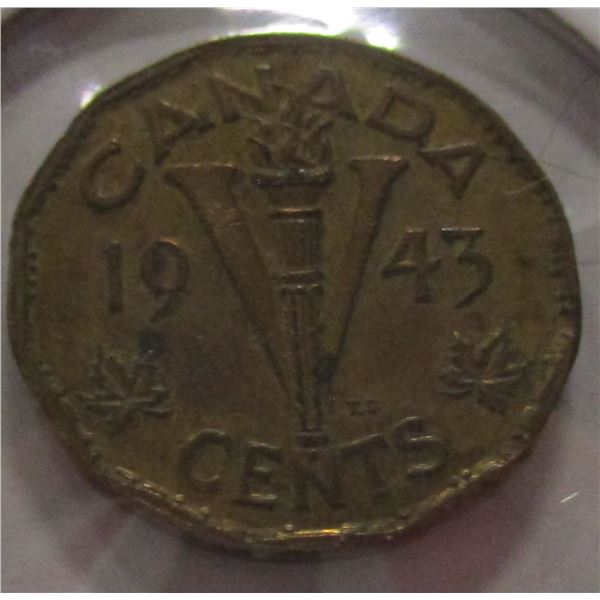 1943 CANADA WORLD WAR VICTORY NICKEL