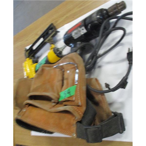 ESTATE:  AIR NAILER, TOOL BELT, 3/8" DRILL